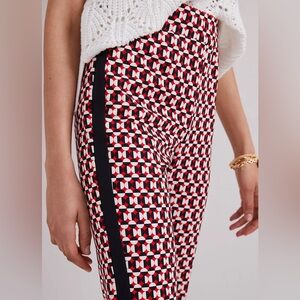 Maeve Red and Black Geometric Flare Pants